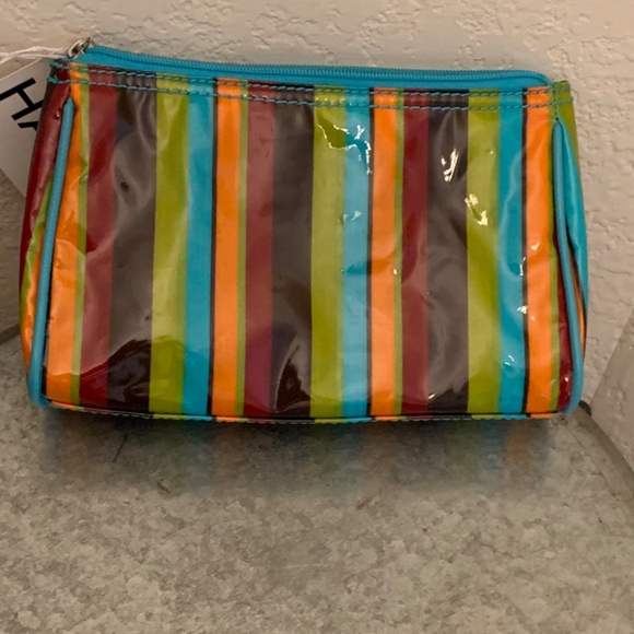 Cosmetic / Makeup bag HADAKI Scoop Pod Case Striped Vinyl New but vintage look - Picture 6 of 9